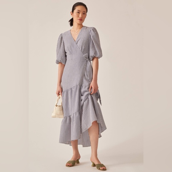 Hutch Dresses & Skirts - Hutch V-Neck Tiered Wrap Midi Dress